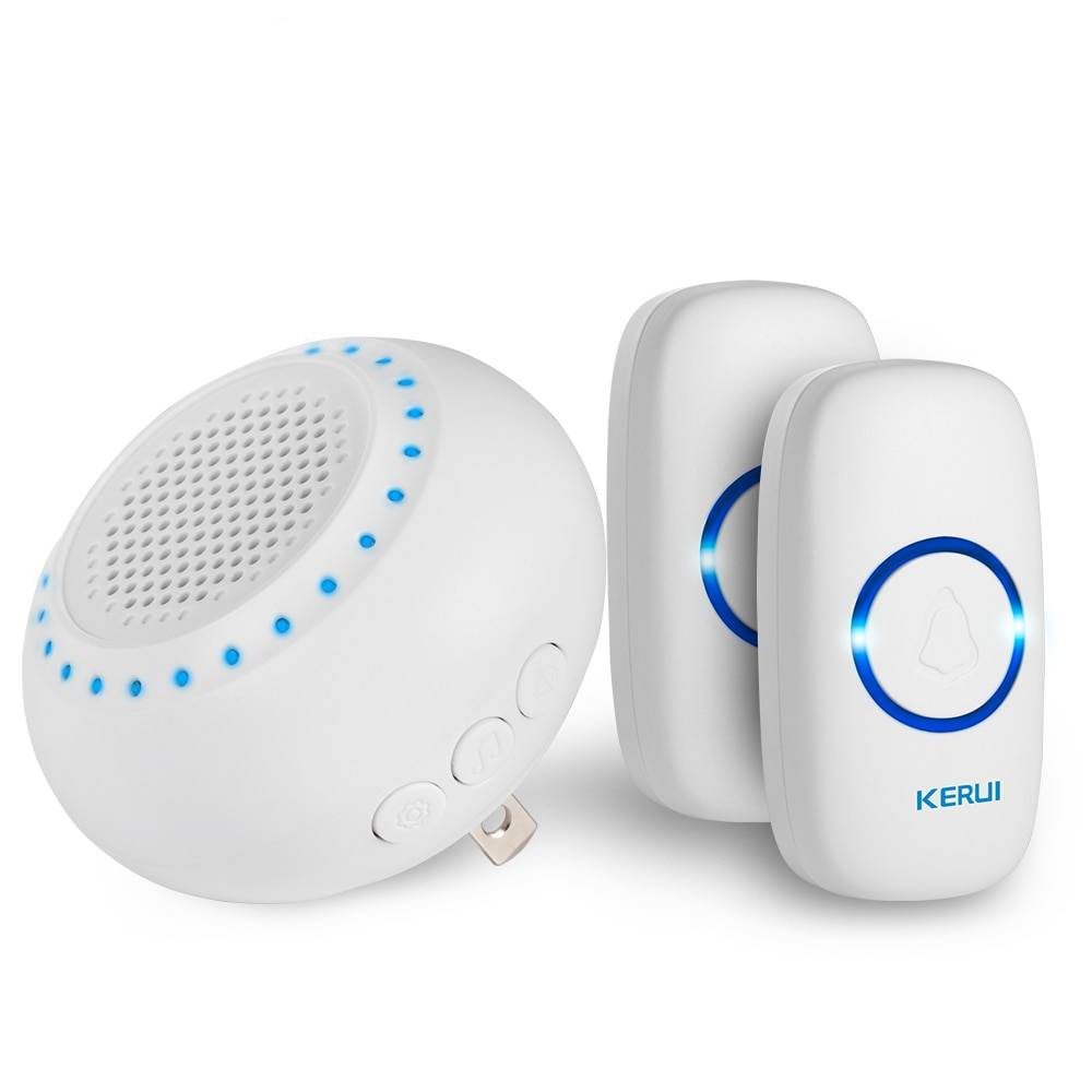 White 1 Receiver with 2 Doorbells